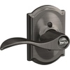 image:imageSchlage F10 ACC 622 Accent Door Lever Hall amp Closet Passage Lock Matte BlackAntique Pewter
