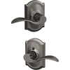 image:imageSchlage F10 ACC 622 Accent Door Lever Hall amp Closet Passage Lock Matte BlackAntique Pewter