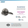 image:imageSchlage F10 ACC 622 Accent Door Lever Hall amp Closet Passage Lock Matte BlackAntique Pewter