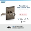 image:imageSchlage F10 ACC 622 Accent Door Lever Hall amp Closet Passage Lock Matte BlackAntique Pewter