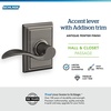 image:imageSchlage F10 ACC 622 Accent Door Lever Hall amp Closet Passage Lock Matte BlackAntique Pewter