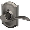 image:imageSchlage F10 ACC 622 Accent Door Lever Hall amp Closet Passage Lock Matte BlackAntique Pewter