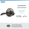 image:imageSchlage F10 ACC 622 Accent Door Lever Hall amp Closet Passage Lock Matte BlackAntique Pewter