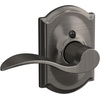 image:imageSchlage F10 ACC 622 Accent Door Lever Hall amp Closet Passage Lock Matte BlackAntique Pewter