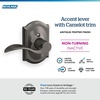 image:imageSchlage F10 ACC 622 Accent Door Lever Hall amp Closet Passage Lock Matte BlackAntique Pewter