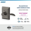 image:imageSchlage F10 ACC 622 Accent Door Lever Hall amp Closet Passage Lock Matte BlackAntique Pewter