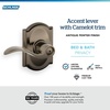 image:imageSchlage F10 ACC 622 Accent Door Lever Hall amp Closet Passage Lock Matte BlackAntique Pewter