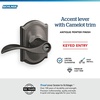 image:imageSchlage F10 ACC 622 Accent Door Lever Hall amp Closet Passage Lock Matte BlackAntique Pewter
