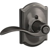 image:imageSchlage F10 ACC 622 Accent Door Lever Hall amp Closet Passage Lock Matte BlackAntique Pewter