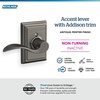 image:imageSchlage F10 ACC 622 Accent Door Lever Hall amp Closet Passage Lock Matte BlackAntique Pewter