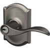 image:imageSchlage F10 ACC 622 Accent Door Lever Hall amp Closet Passage Lock Matte BlackAntique Pewter