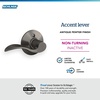 image:imageSchlage F10 ACC 622 Accent Door Lever Hall amp Closet Passage Lock Matte BlackAntique Pewter