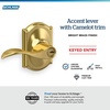 image:imageSchlage F10 ACC 622 Accent Door Lever Hall amp Closet Passage Lock Matte BlackBright Brass