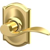 image:imageSchlage F10 ACC 622 Accent Door Lever Hall amp Closet Passage Lock Matte BlackBright Brass