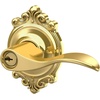 image:imageSchlage F10 ACC 622 Accent Door Lever Hall amp Closet Passage Lock Matte BlackBright Brass