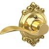image:imageSchlage F10 ACC 622 Accent Door Lever Hall amp Closet Passage Lock Matte BlackBright Brass