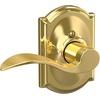 image:imageSchlage F10 ACC 622 Accent Door Lever Hall amp Closet Passage Lock Matte BlackBright Brass