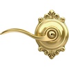 image:imageSchlage F10 ACC 622 Accent Door Lever Hall amp Closet Passage Lock Matte BlackBright Brass
