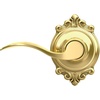 image:imageSchlage F10 ACC 622 Accent Door Lever Hall amp Closet Passage Lock Matte BlackBright Brass