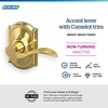 image:imageSchlage F10 ACC 622 Accent Door Lever Hall amp Closet Passage Lock Matte BlackBright Brass