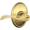 image:imageSchlage F10 ACC 622 Accent Door Lever Hall amp Closet Passage Lock Matte BlackBright Brass