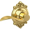 image:imageSchlage F10 ACC 622 Accent Door Lever Hall amp Closet Passage Lock Matte BlackBright Brass