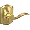 image:imageSchlage F10 ACC 622 Accent Door Lever Hall amp Closet Passage Lock Matte BlackBright Brass