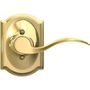 image:imageSchlage F10 ACC 622 Accent Door Lever Hall amp Closet Passage Lock Matte BlackBright Brass