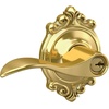 image:imageSchlage F10 ACC 622 Accent Door Lever Hall amp Closet Passage Lock Matte BlackBright Brass