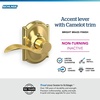 image:imageSchlage F10 ACC 622 Accent Door Lever Hall amp Closet Passage Lock Matte BlackBright Brass