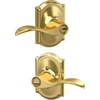 image:imageSchlage F10 ACC 622 Accent Door Lever Hall amp Closet Passage Lock Matte BlackBright Brass