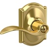 image:imageSchlage F10 ACC 622 Accent Door Lever Hall amp Closet Passage Lock Matte BlackBright Brass