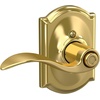 image:imageSchlage F10 ACC 622 Accent Door Lever Hall amp Closet Passage Lock Matte BlackBright Brass