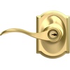 image:imageSchlage F10 ACC 622 Accent Door Lever Hall amp Closet Passage Lock Matte BlackBright Brass