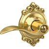 image:imageSchlage F10 ACC 622 Accent Door Lever Hall amp Closet Passage Lock Matte BlackBright Brass