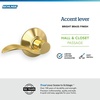 image:imageSchlage F10 ACC 622 Accent Door Lever Hall amp Closet Passage Lock Matte BlackBright Brass