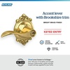 image:imageSchlage F10 ACC 622 Accent Door Lever Hall amp Closet Passage Lock Matte BlackBright Brass