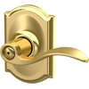 image:imageSchlage F10 ACC 622 Accent Door Lever Hall amp Closet Passage Lock Matte BlackBright Brass