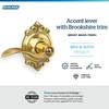 image:imageSchlage F10 ACC 622 Accent Door Lever Hall amp Closet Passage Lock Matte BlackBright Brass