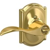 image:imageSchlage F10 ACC 622 Accent Door Lever Hall amp Closet Passage Lock Matte BlackBright Brass