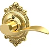 image:imageSchlage F10 ACC 622 Accent Door Lever Hall amp Closet Passage Lock Matte BlackBright Brass