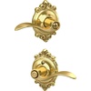 image:imageSchlage F10 ACC 622 Accent Door Lever Hall amp Closet Passage Lock Matte BlackBright Brass