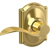image:imageSchlage F10 ACC 622 Accent Door Lever Hall amp Closet Passage Lock Matte BlackBright Brass