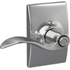 image:imageSchlage F10 ACC 622 Accent Door Lever Hall amp Closet Passage Lock Matte BlackBright Chrome
