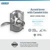 image:imageSchlage F10 ACC 622 Accent Door Lever Hall amp Closet Passage Lock Matte BlackBright Chrome