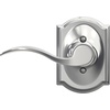 image:imageSchlage F10 ACC 622 Accent Door Lever Hall amp Closet Passage Lock Matte BlackBright Chrome