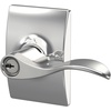 image:imageSchlage F10 ACC 622 Accent Door Lever Hall amp Closet Passage Lock Matte BlackBright Chrome