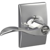 image:imageSchlage F10 ACC 622 Accent Door Lever Hall amp Closet Passage Lock Matte BlackBright Chrome