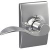 image:imageSchlage F10 ACC 622 Accent Door Lever Hall amp Closet Passage Lock Matte BlackBright Chrome
