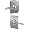 image:imageSchlage F10 ACC 622 Accent Door Lever Hall amp Closet Passage Lock Matte BlackBright Chrome